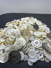 Antique Vintage MOTHER OF PEARL BUTTONS Mostly SHELL Some Porcelain, Bone 100+ picture