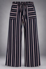 Joe B Womens Medium Multi Colored Striped Elastic Waist Pull-On Pants   picture
