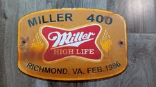 Vintage 1986 Miller 400 Richmond Fairgrounds NASCAR Porcelain Race Sign 9
