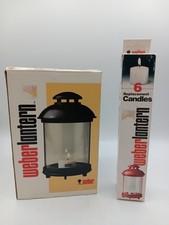 VTG NIB Weber LARS Black Outdoor Candle Lantern Rainproof Lamp With (6) Candles picture