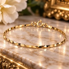 Balestra 14K Yellow Gold Diamond Cut Bracelet 7