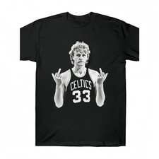 Larry Bird Retro 90s T-Shirt Black Shirt Men's Shirts Vintage Men's Clothing Str picture