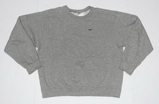 Vintage Nike Made In USA Crewneck Sweatshirt Size L Grey Pullover 90s Swoosh picture