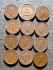 LOT OF AUTHENTIC OLD COINS OF THIRD REICH NAZI GERMANY (1937-1939) WORLD WAR II picture