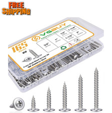 165Pcs #8 Modified Truss Head Wood Screws Assortment Kit 6 Sizes picture