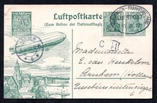 Germany 1912 Zeppelin Air Mail Early Flight Wiesbaden To Frankfurt October 15 picture