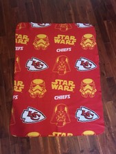 Y2K Kansas City Chiefs Star Wars Throw Blanket NFL Darth Vader Stormtrooper picture