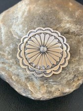 Native American Authentic Navajo All Sterling Silver Pin 1207 picture