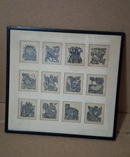 Antonio Frasconi 1960 Woodcut Calendar Complete Set 12 Framed Prints Ltd Ed 300 picture