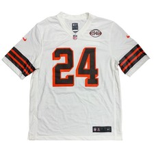 Nike Nick Chubb Cleveland Browns Away White Football Jersey, Size Large NEW picture