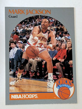 1990-91 NBA HOOPS, MARK JACKSON #205, MENENDEZ BROS IN BACKGROUND, EX-NRMT picture