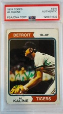 1974 Topps #215 Al Kaline Signed Autograph PSA/DNA Authentic Slab Detroit Tigers picture