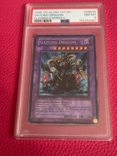 2005 Yu-Gi-Oh Gatling Dragon FET-EN035 1st Ed Ultra Rare PSA 8 picture
