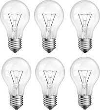 100 Watt Incandescent Light Bulbs, A19 Clear Incandescent Rough Service Light... picture