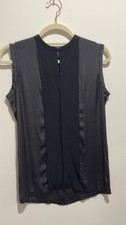 Lanvin Black Silk Blend Sleeveless Blouse Top FR 34 Made in Italy Jeanne Lanvin picture