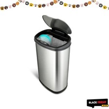 Nine Stars Automatic Kitchen Trash Can, 13 Gallon Stainless Steel, Motion Sensor picture