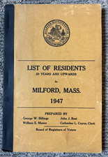 VTG Milford, Mass 1947 List Of Residents By George Billings picture