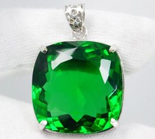 Certified 131.90 Ct Top Green Tsavorite Garnet Pendant Square Natural Gemstone picture