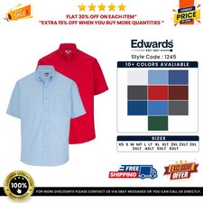Edwards Garments 1245 Men's Lightweight & Comfortable Short Sleeve Poplin Shirt picture