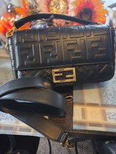 Fendi Baguette Shoulder Bag Medium Dark Red Leather picture