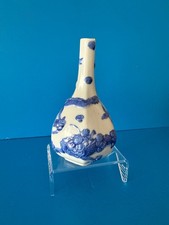 Antique Blue and White Hexagonal Porcelain Bottle Dragon Hand Painted Vase. picture