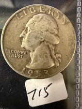 1953-D WASHINGTON QUARTER Fine  715 picture