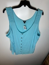 Torrid BUTTON-UP TANK - BRIGHT BLUE Women’s Size 5 (5X) NWT picture