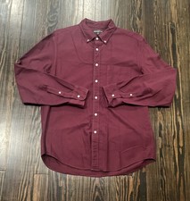 J. Crew Mercantile Flex Button Down Shirt Men’s Large Maroon Cotton NWOT picture