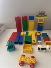 Lego Duplo Preschool Plastic Building Blocks Mixed Lot Vintage 133 Pcs Blue Red picture