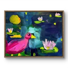 DANVERRS Turbo Chook Lily Pad Native Hen 11x14” Canvas Painting Tasmania picture