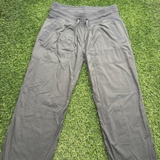 Lululemon Dance Studio Pants Womens 8 Gray Striped Track Pants Drawstring picture