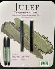 JULEP 101 Duo, Creme-to-Powder Eyeshadow Set, Taupe Shimmer / Stone NEW Sealed picture