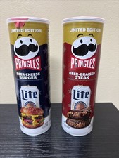 Pringles x Miller Lite Limited Edition Beer Cheese Burger & Steak 2 Can Set picture