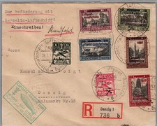 GERMANY 1932 DANZIG AIRMAIL GRAF ZEPPELIN REG COVER EXPO ADDR & POSTMARK DANZIG picture