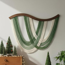 Green Macrame Wall Hanging Dip Dyed Yarn Wall Art, Modern Boho Decor picture