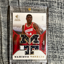 Upper Deck 2007-08 SP Rookie Threads Hakeem Olajuwon MT-HO Rockets 14/25 picture