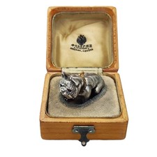 Vintage Imperial Faberge Era Silver Bulldog Figurine picture