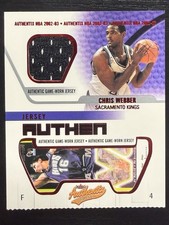 2002-03 Fleer Authentix Jersey Authentix Ripped Chris Webber #JA-CW Game Worn - picture