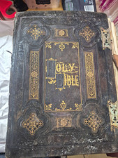 Antique c.1860s Holy Bible Robert Jamieson Illustrated Victorian Bible AS-IS picture