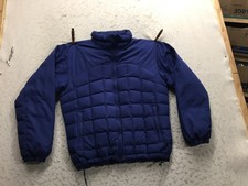 Columbia Down Nylon Puffer Jacket Womens L Large Dark Blue Interchange Mock Core picture