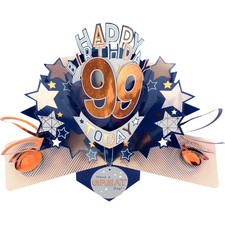 Happy 99th Birthday 99 Today Pop-Up Greeting Card Love Kate's Pop Up Cards Him picture