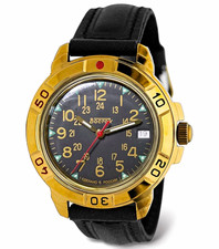 Vostok Komandirskie Mechanical (Manual) Military Watch Gold/Black Date Box picture