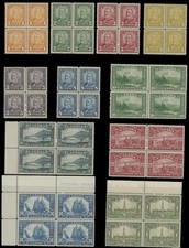 1928 CANADA KING GEORGE V SCROLL 1C-$1 COMPLETE SET IN BLOCKS OF 4 NH UN.#149-59 picture