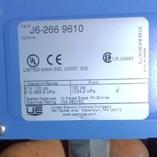 United Electric Controls J6-266 9610 Pressure Switch Blue 0-100 psi 15A AC picture