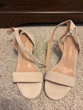 Dream Pairs Nude Suede Open-Toe Block Heel Sandals Size: 7W M picture