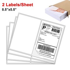 Premium 8.5x5.5 Half Sheet 200-20000 Shipping Labels Rounded Corner 2 Per Sheet picture