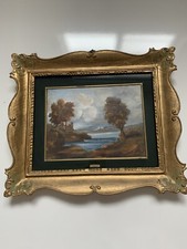 Vintage Original miniature oil painting by L. Silvestri 16x13 picture