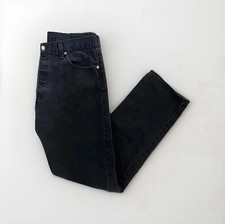 Vintage Levis 501 Jeans Mens 34x31 Black Fade Button Fly Straight Leg 90s Denim  picture