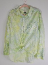 PILCRO BY ANTHROLOGIE Women Size L Light Green Tie-Dye Button-Up Shirt picture