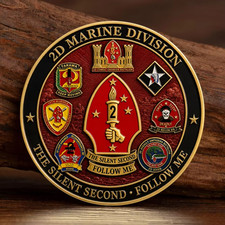 2nd Marine Division Challenge Coin USMC Silent Second Guadalcanal Tarawa picture